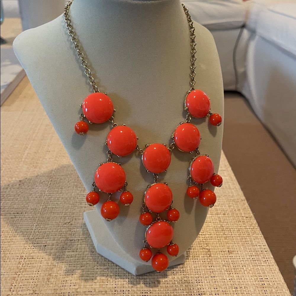 Jcrew Women’s Orange Bubble Statement Necklace - image 2